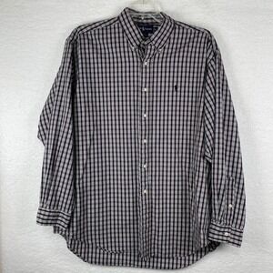 Polo Ralph Lauren Blake Mens XL Plaid Button Down Shirt Navy Red White Cotton